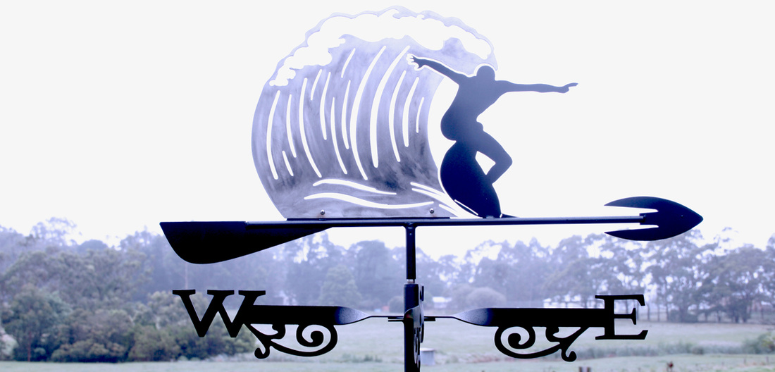 Australian weathervane: surfer in a wave